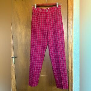 Hollister Ultra High-Rise Red Plaid Pants Women’s Small Advanced Stretch